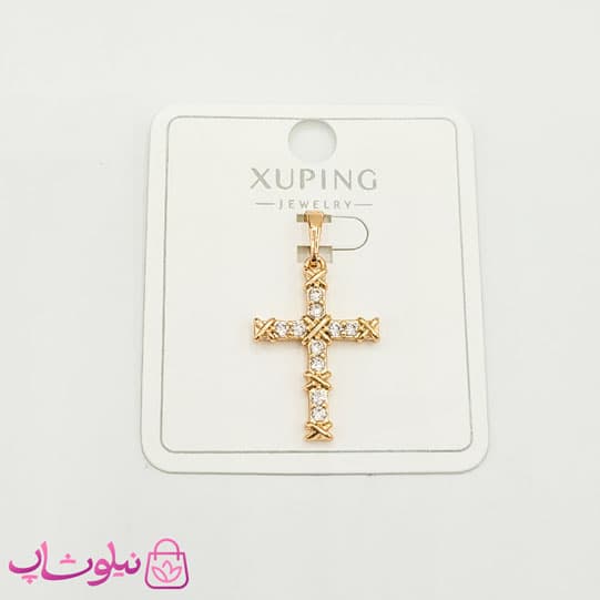 پلاک دخترانه ژوپینگ مدل صلیب نگیندار کد 2391 — تصویر ۴