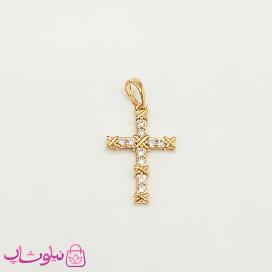 پلاک دخترانه ژوپینگ مدل صلیب نگیندار کد 2391