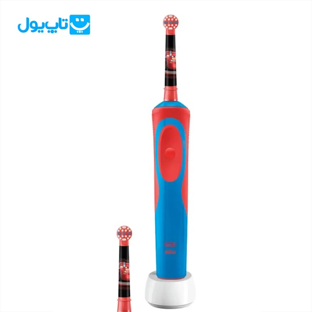 مسواک برقی کودک اورال-بی Oral-B مدل starter pack طرح ماشین ها به همراه سری یدک — تصویر ۵