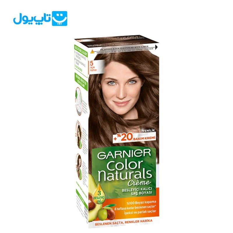 رنگ مو گارنیر Garnier شماره 5 رنگ قهوه ای روشن