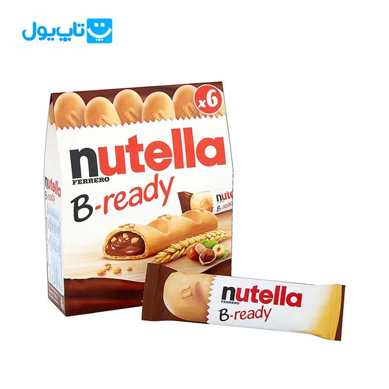 بیسکوییت شکلاتی نوتلا nutella مدل B-ready با طعم فندق بسته 6 عددی