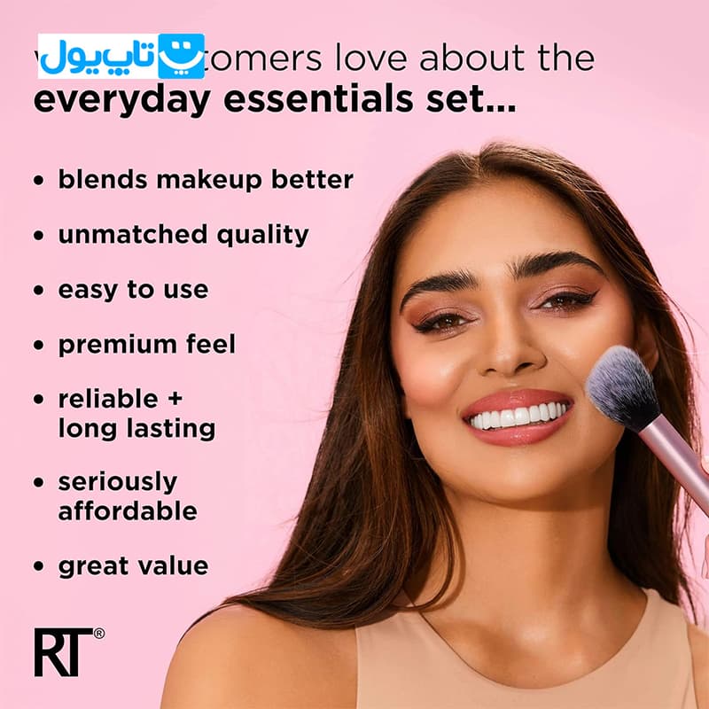 ست براش و پد ریل تکنیک Real techniques مدل everyday essentials بسته 5 عددی — تصویر ۱۰
