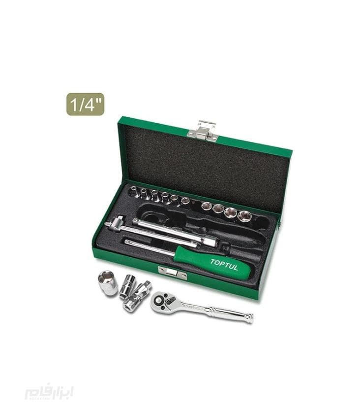 جعبه بکس 17 پارچه هواگیری 1/4 تاپ تول TOPTUL مدل GCAD1701 — تصویر ۷