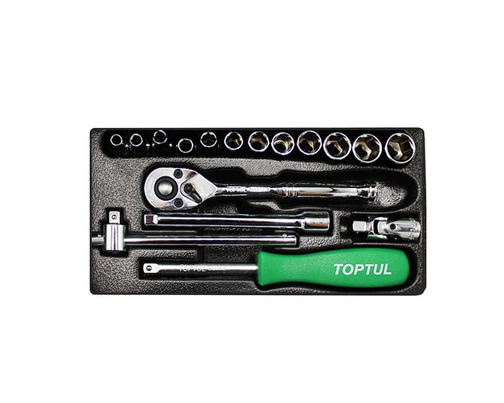 جعبه بکس 17 پارچه هواگیری 1/4 تاپ تول TOPTUL مدل GCAD1701 — تصویر ۴