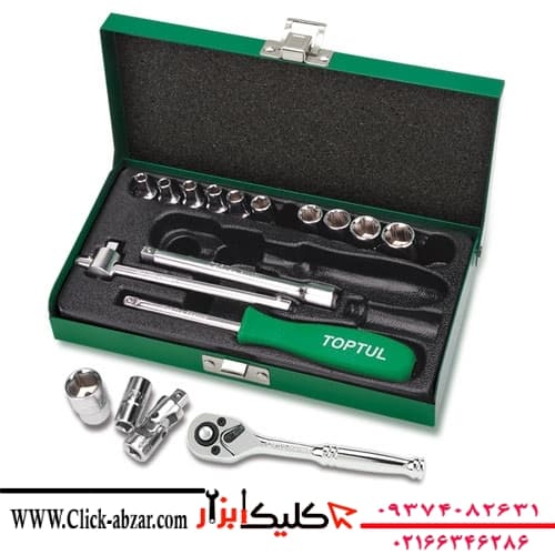 جعبه بکس 17 پارچه هواگیری 1/4 تاپ تول TOPTUL مدل GCAD1701 — تصویر ۸