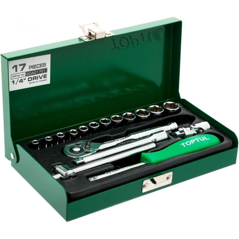 جعبه بکس 17 پارچه هواگیری 1/4 تاپ تول TOPTUL مدل GCAD1701 — تصویر ۲