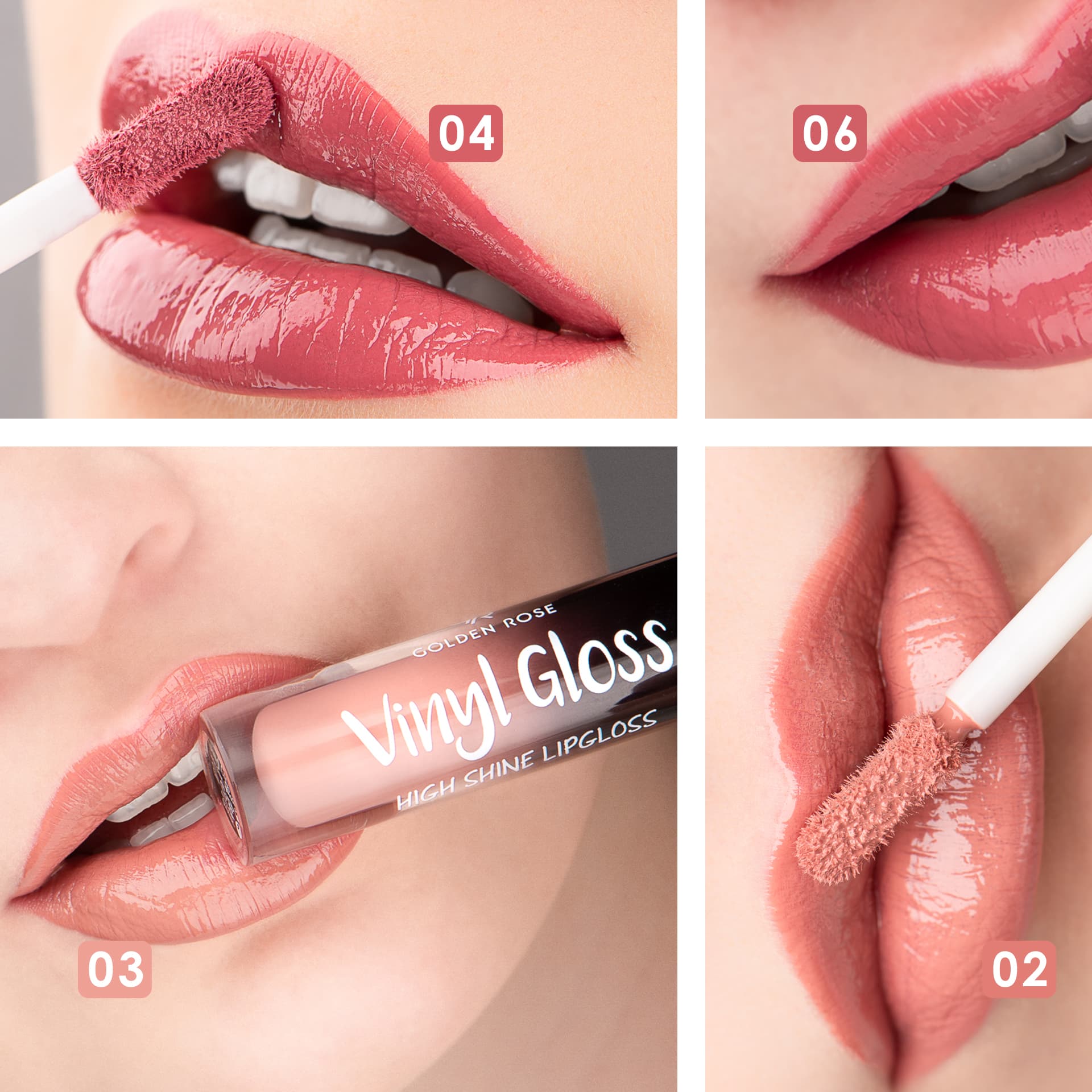 لیپ گلاس براق گلدن رز Golden Rose مدل Vinyl Gloss شماره 05 — تصویر ۱۰