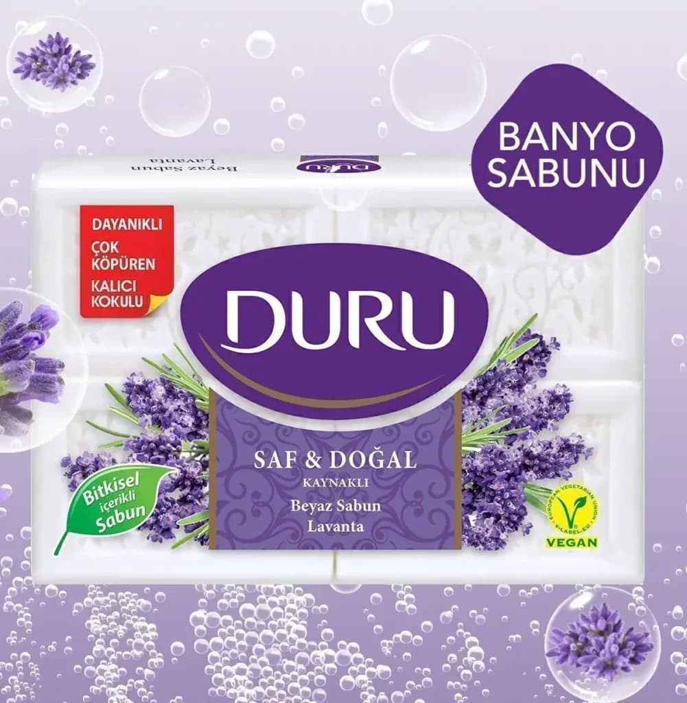 صابون بدن دورو Duru کتابی عصاره گل لوندر 4 عددی 600 گرم — تصویر ۶