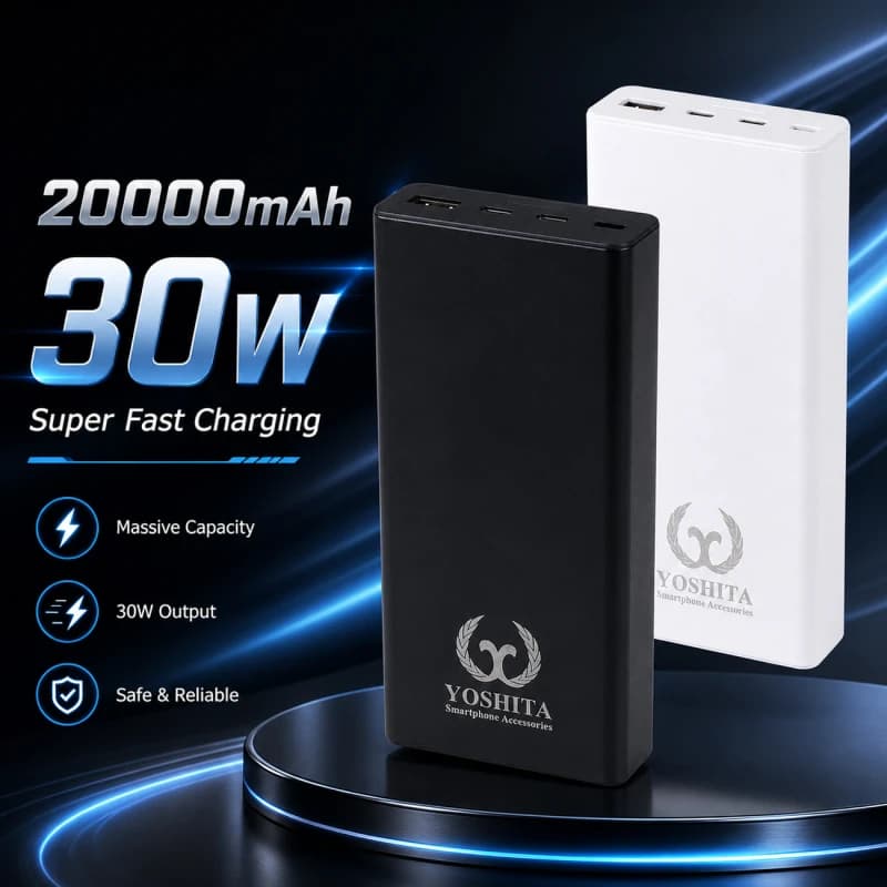 پاوربانک 30 وات یوشیتا مدل YP-001 ظرفیت 20000 میلی آمپر ساعت — تصویر ۳
