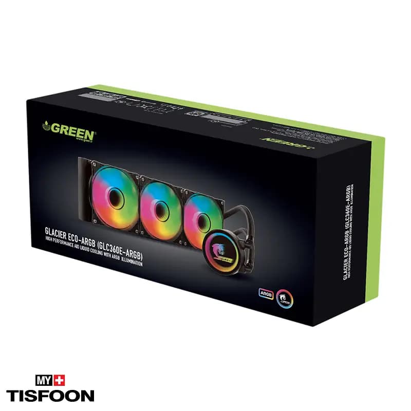 خنک کننده آبی پردازنده گرین GREEN GLACIER 360 ECO ARGB — تصویر ۷
