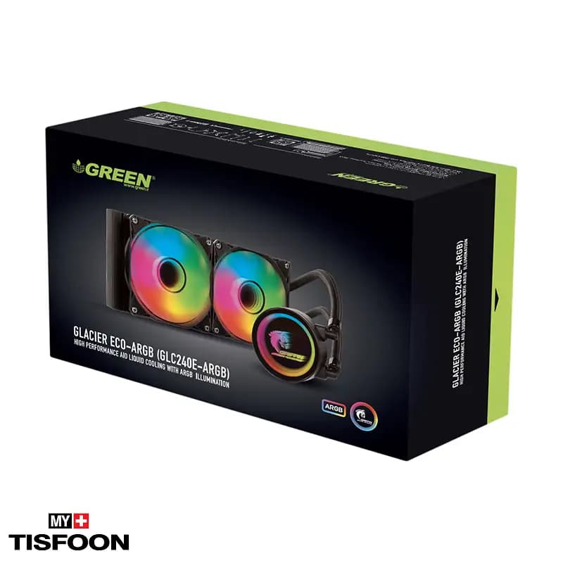 خنک کننده آبی پردازنده گرین GREEN GLACIER 240 ECO ARGB — تصویر ۶