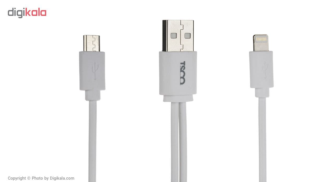 کابل تبدیل USB به microUSB و لایتنینگ تسکو مدل TC-A28 طول 0.2 متر — تصویر ۲