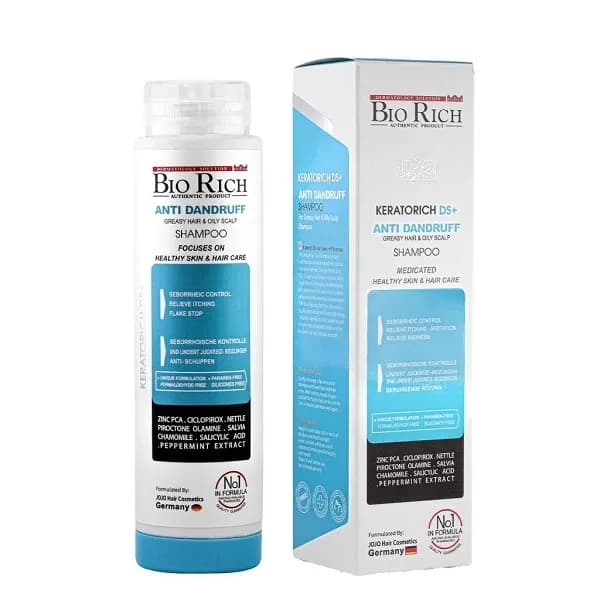 شامپو موی چرب و ضد شوره KeratoRich DS بایوریچ 250 میلی لیتر Bio Rich — تصویر ۲
