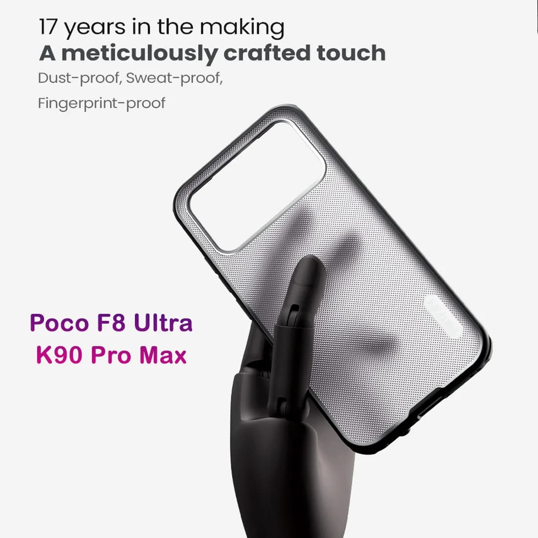 قاب ضدضربه دودی Poco F8 Ultra مارک نیلکین مدل Super Frosted Shield Pro Clear — تصویر ۸