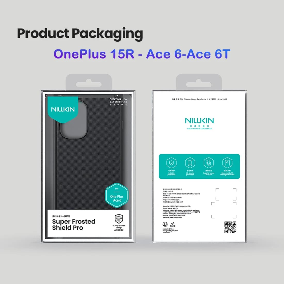 قاب ضدضربه OnePlus Ace 6T مارک نیلکین مدل Super Frosted Shield Pro — تصویر ۲