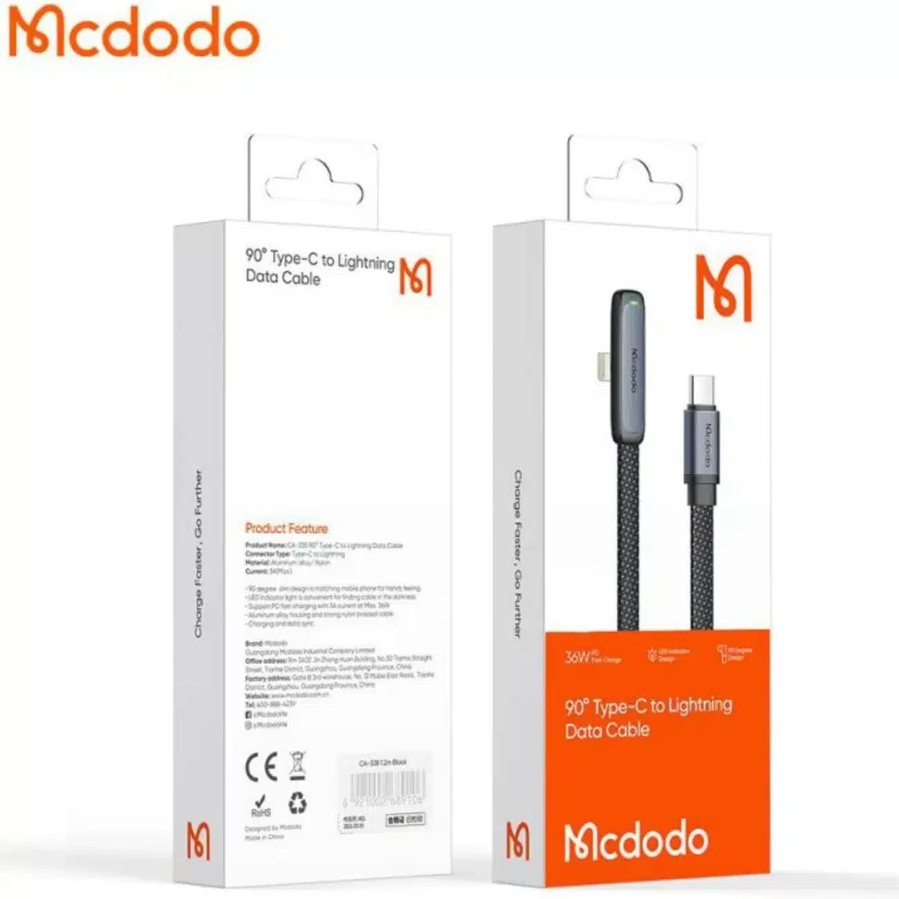 کابل تایپ سی به لایتنینگ مک دودو Mcdodo مدل CA-3351 توان 36 وات 1.8 متر — تصویر ۱۲