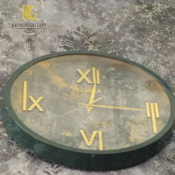 ساعت دیواری سبز قطر40