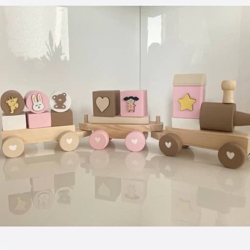 اسباب بازی قطار چوبی رنگی (پس کرایه)