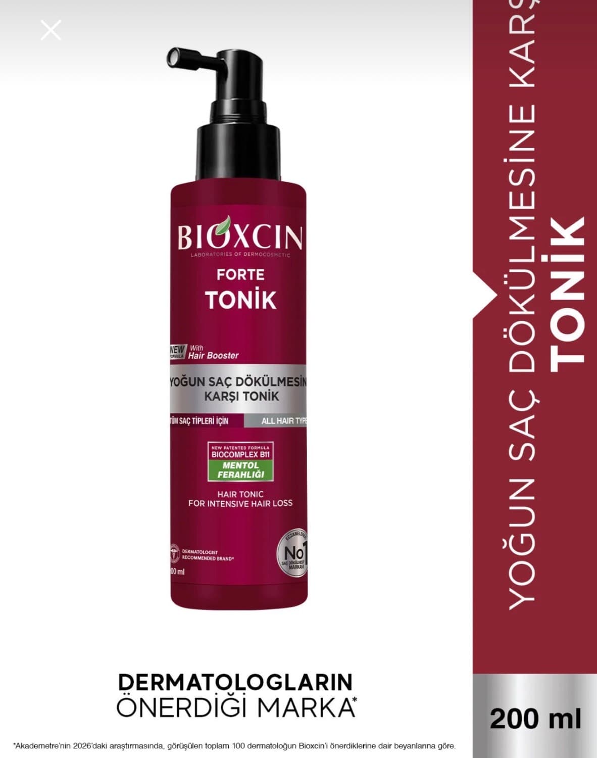 تونیک ضد ریزش مو فورت بیوکسین 200 میل (Bioxcin Forte Anti Hair Loss Tonic) — تصویر ۲