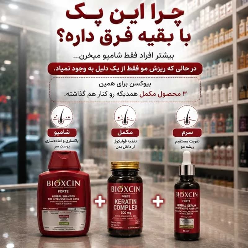 کیت 3 عددی روتین ضد ریزش مو فورت بیوکسین — تصویر ۱۲
