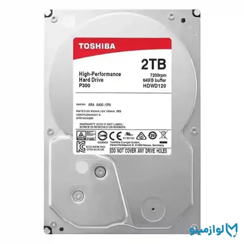 هارددیسک اینترنال توشیبا مدل P300 ظرفیت 2 ترابایت استوک ( کارکرد ۳۳۱۰ روز ۷ ساعت سلامت ۹۹ ) — تصویر ۲