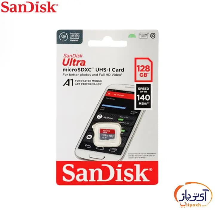 کارت حافظه Ultra microSDXC UHS-I سن دیسک ظرفیت 128 گیگابایت سرعت 140m/s — تصویر ۳