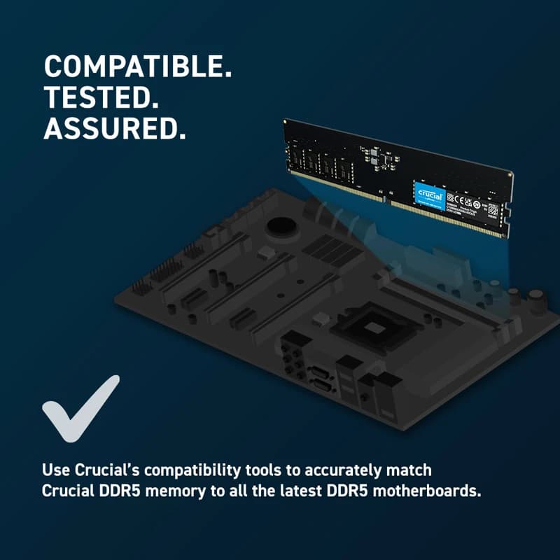 رم کامپیوتر کروشیال CT16G48C40U5 DDR5 16GB Single 4800MHz CL40 — تصویر ۳