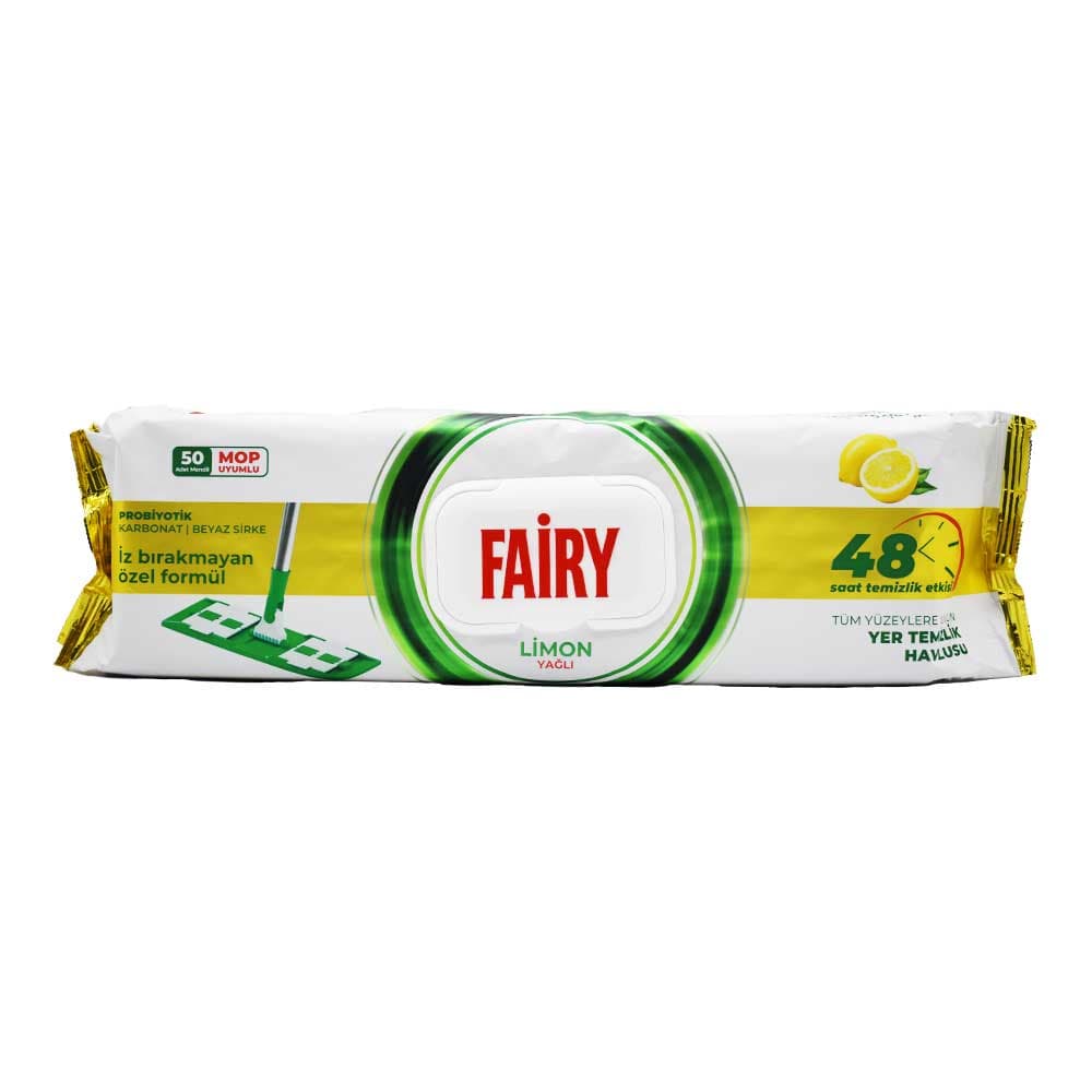 دستمال نظافت مخصوص تی فیری Fairy Lemon | بسته ۵۰ عددی — تصویر ۳