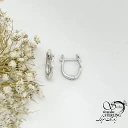 گوشواره نقره طرح مارپیچ با نقره ایتالیایی (کلیپسی) کد 22102 — تصویر ۳