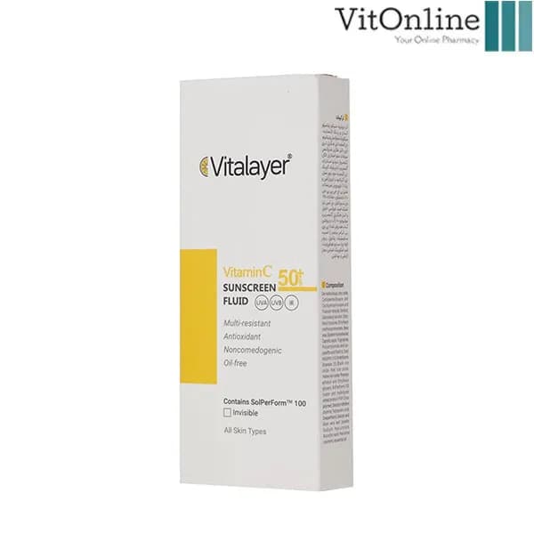 فلوئید ضد آفتاب بی رنگ ویتامین C ویتالایربا SPF50 حجم 50 میلی لیتر — تصویر ۲