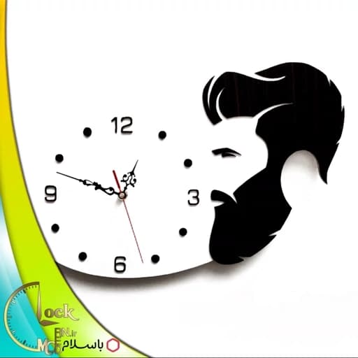 ساعت دیواری طرح رخ برای آرایشگاه مردانه کد 129 (پس کرایه)