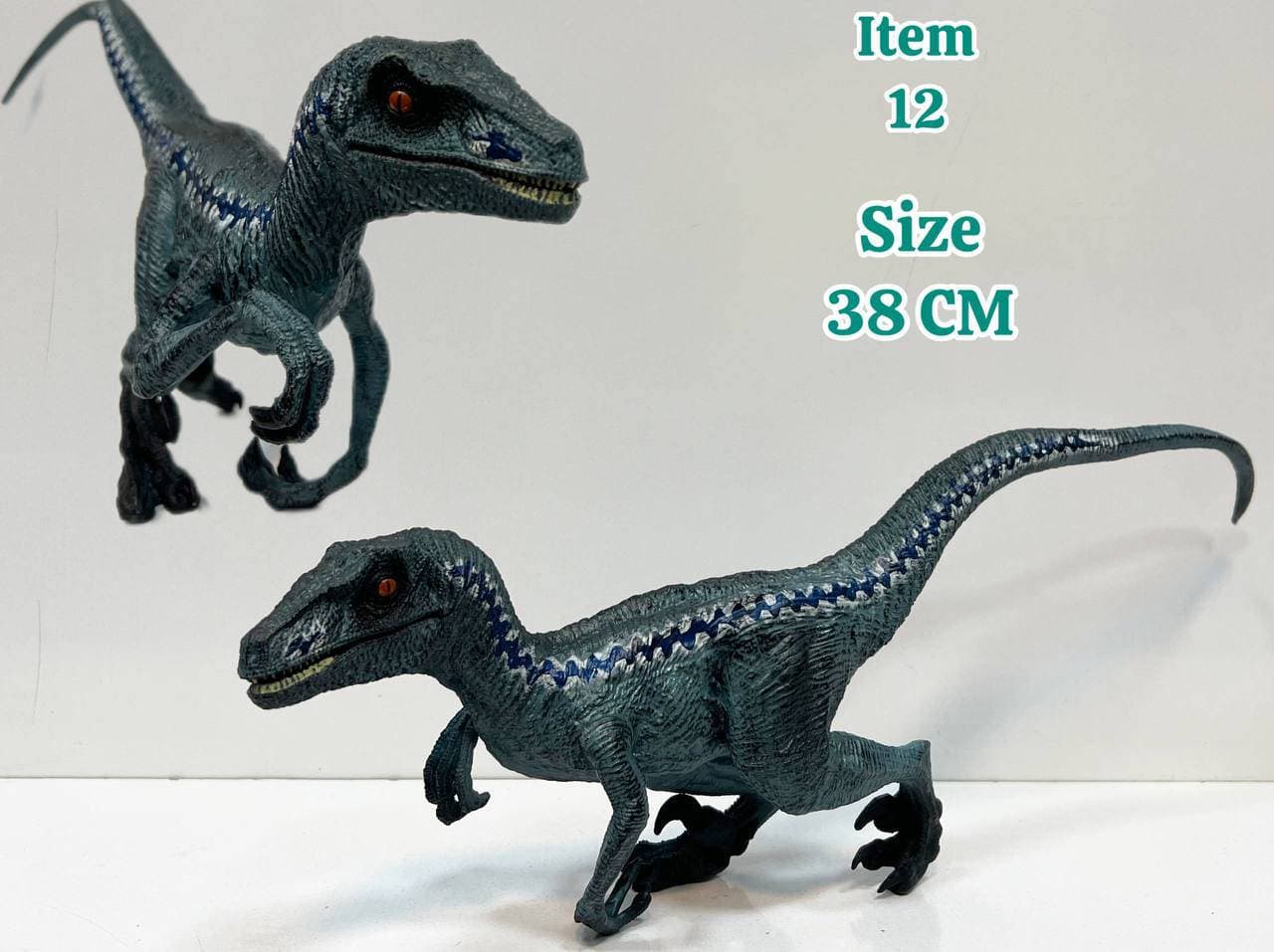 فیگور دایناسور ولوکیرپتور (Velociraptor) فک متحرک 38 سانتی — تصویر ۶