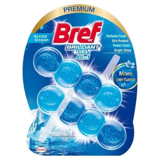 قرص توالت فرنگی ژله‌ای bref با رایحه اقیانوس 8 عددی