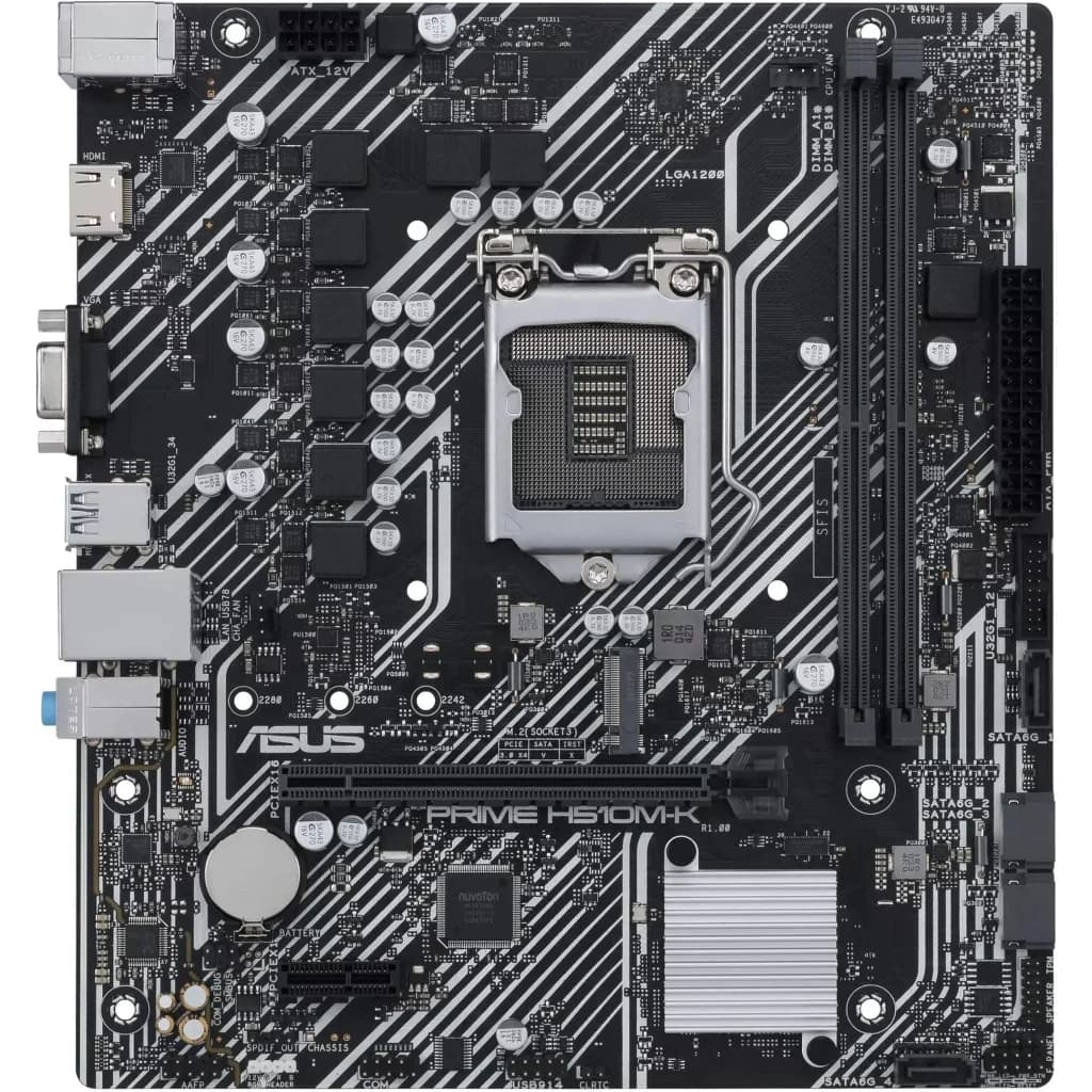 مادربرد ASUS PRIME H510M-K سوکت LGA1200 چیپست Intel H510 فرم فاکتور Micro-ATX با پشتیبانی از پردازندههای نسل 10 و 11 اینتل و حافظه DDR4 استوک — تصویر ۴