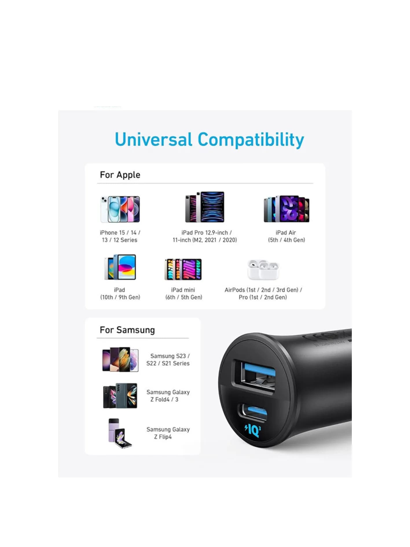 شارژر فندکی 30 وات انکر Anker Car Charger 30W مدل A2741H11 — تصویر ۲