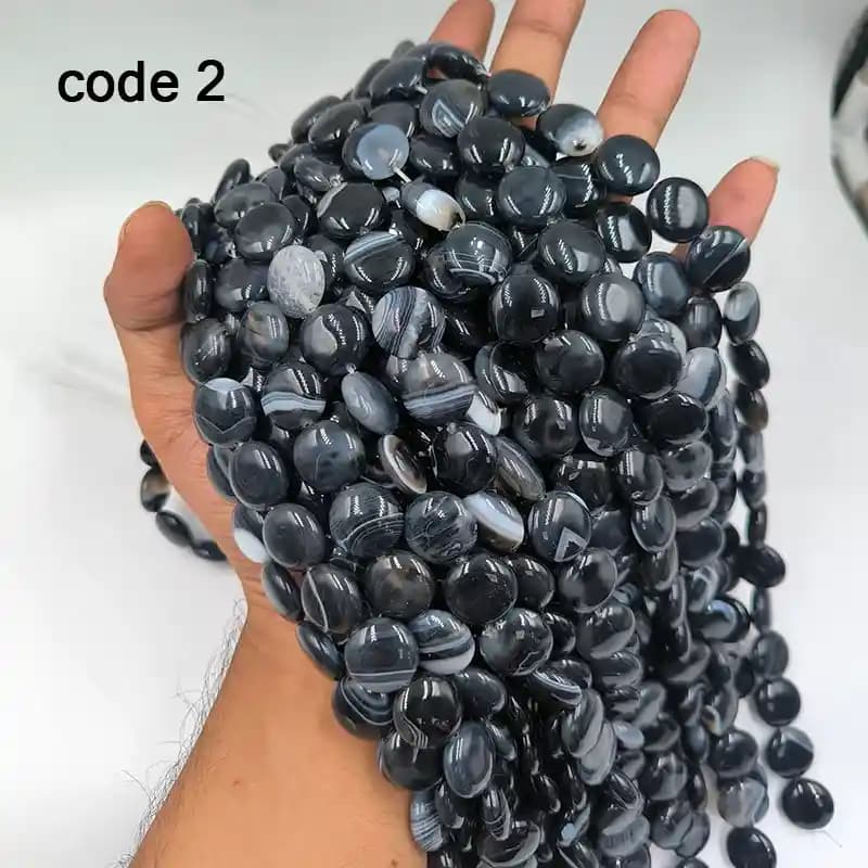 ریسه سنگ عقیق سکه‌ای سایز 16 میلی‌متر کد 1900 — تصویر ۱۲