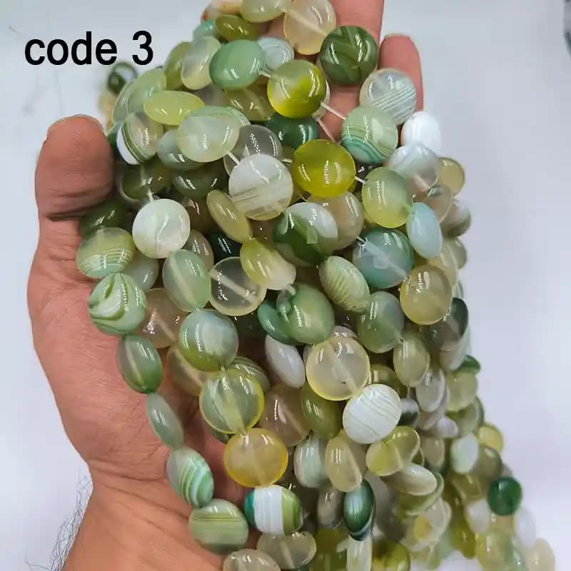 ریسه سنگ عقیق سکه‌ای سایز 16 میلی‌متر کد 1900 — تصویر ۶