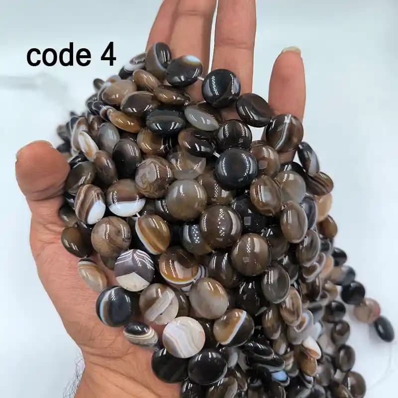 ریسه سنگ عقیق سکه‌ای سایز 16 میلی‌متر کد 1900 — تصویر ۷