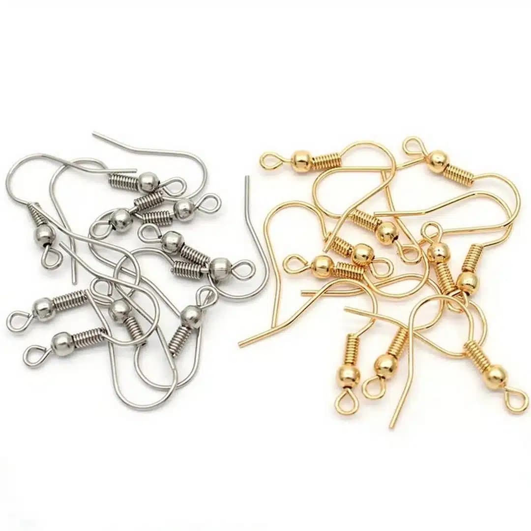 گوشواره عصایی استیل رنگ ثابت بسته 20 جفتی