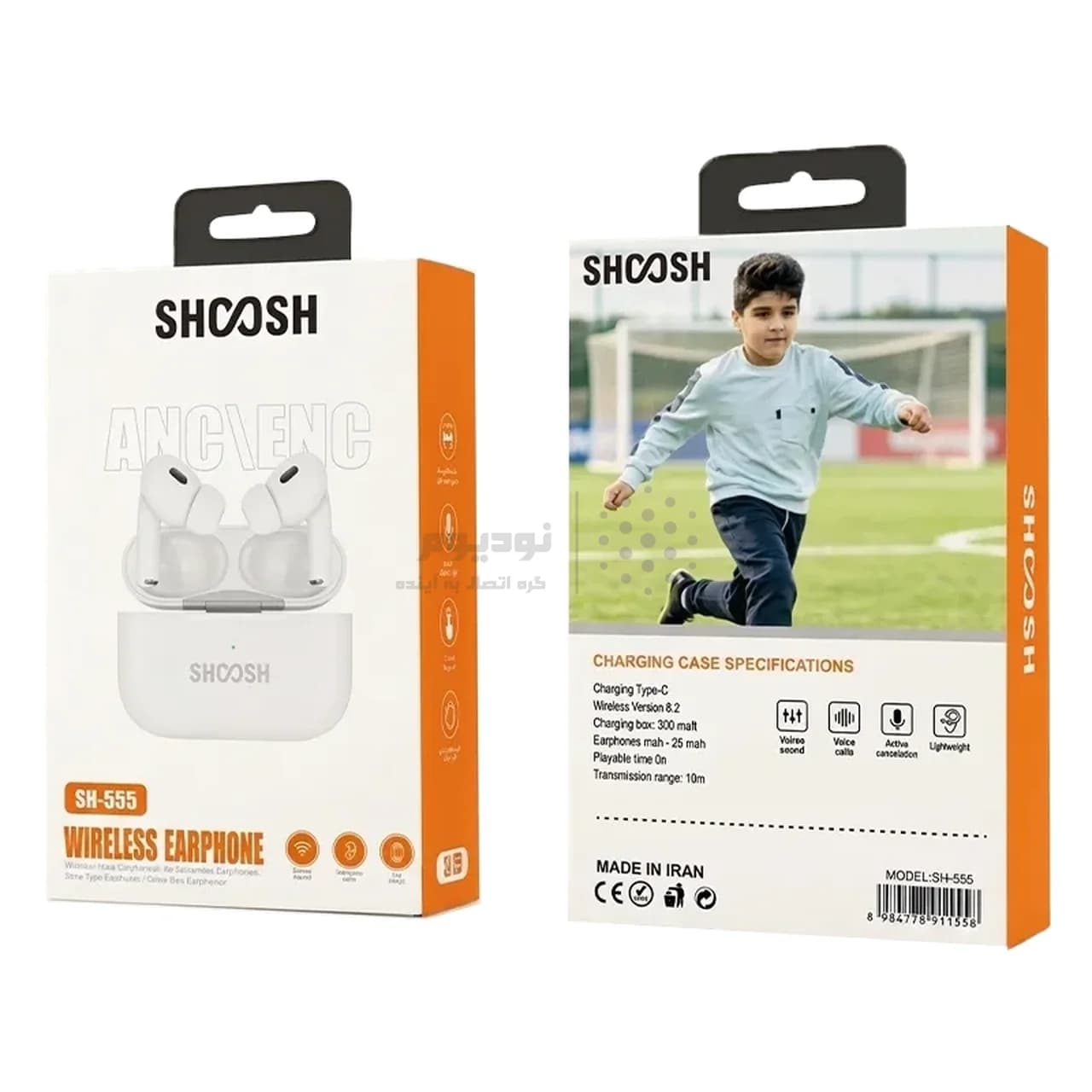 ایرفون بی سیم Shoosh مدل SH-555 ANC+ENC – سفید – SMO — تصویر ۶