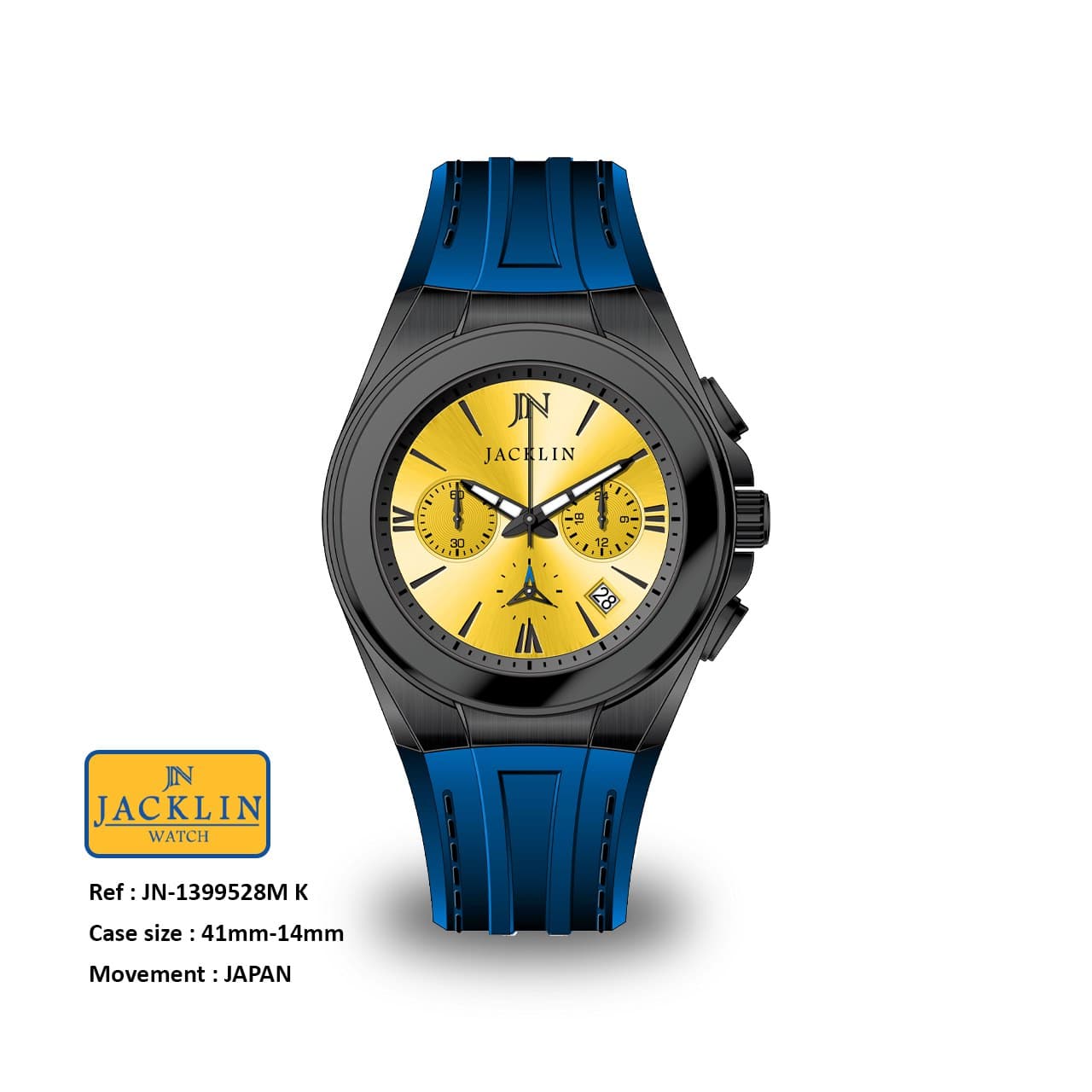 ساعت مردانه اسپرت اورجینال جَکلین مدل JN-1399528 موتور کوارتز ژاپن کیفیت عالی رنگ ثابت سایز 41 میلیمتر کرنوگراف کد 1924776 — تصویر ۱۰