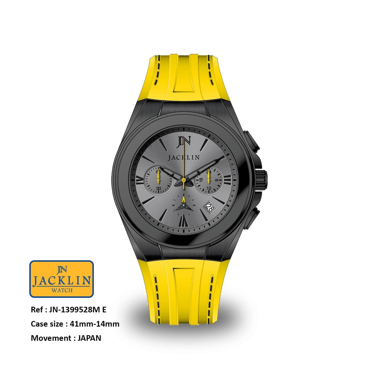 ساعت مردانه اسپرت اورجینال جَکلین مدل JN-1399528 موتور کوارتز ژاپن کیفیت عالی رنگ ثابت سایز 41 میلیمتر کرنوگراف کد 1924776 — تصویر ۶