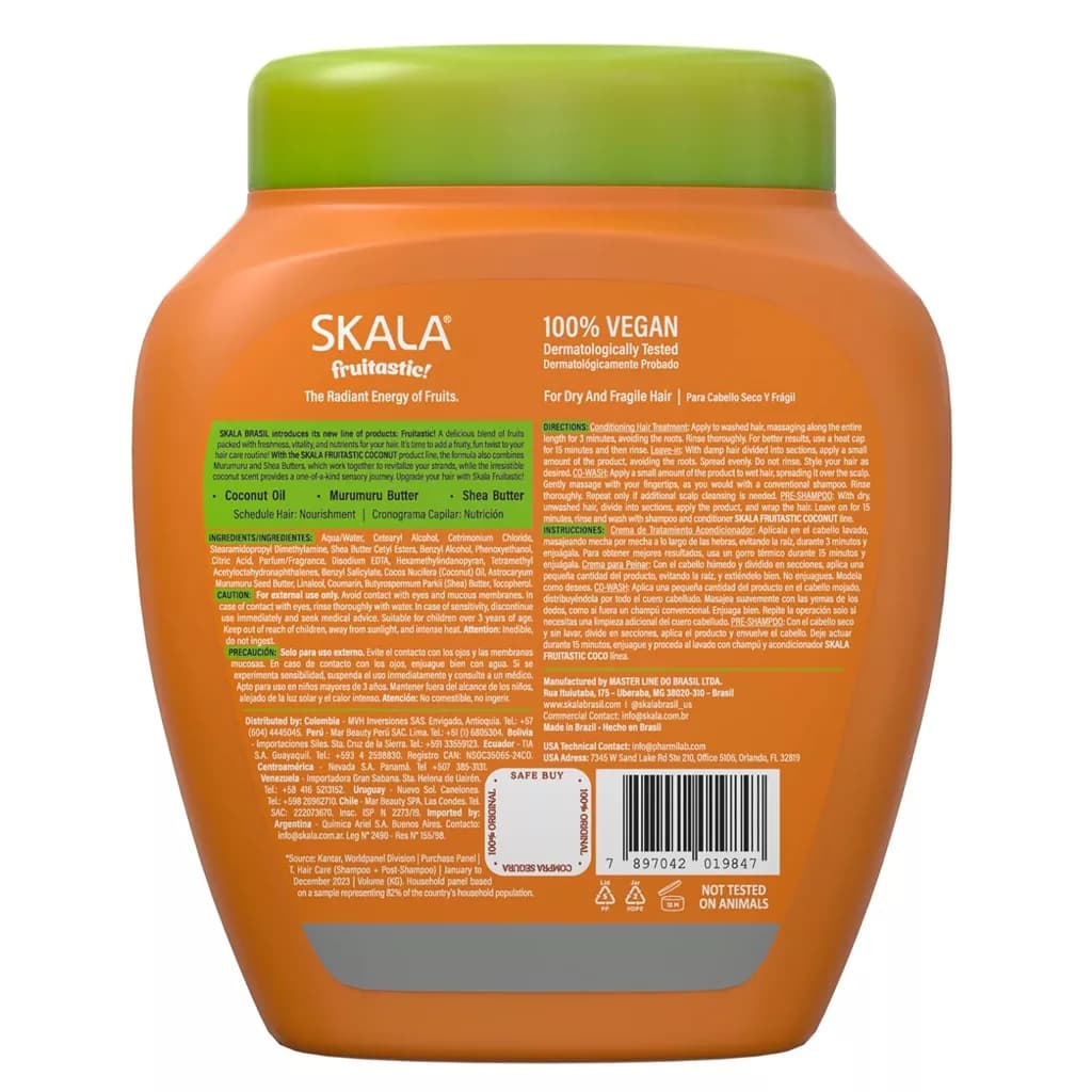 کرم مو فر اسکالا حالت دهنده و آبرسان و تغذیه کننده عمیق نارگیل SKALA COCONUT 2in1 — تصویر ۸