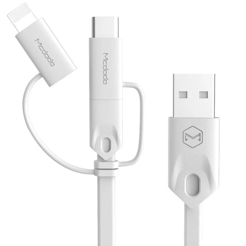 کابل تبدیل USB به microUSB / لایتنینگ / USB-C مک دودو مدل MCDODO CA-1090 طول 1 متر