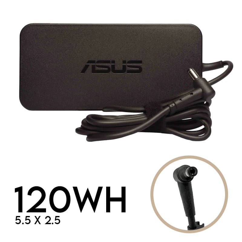 آداپتور لپ تاپ ایسوس 120W | برند ASUS | ولتاژ 19V 6.32A | سرفیش سر نرمال (2.5*5.5) — تصویر ۵