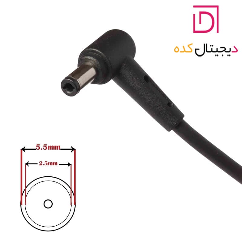 آداپتور لپ تاپ ایسوس 120W | برند ASUS | ولتاژ 19V 6.32A | سرفیش سر نرمال (2.5*5.5) — تصویر ۳