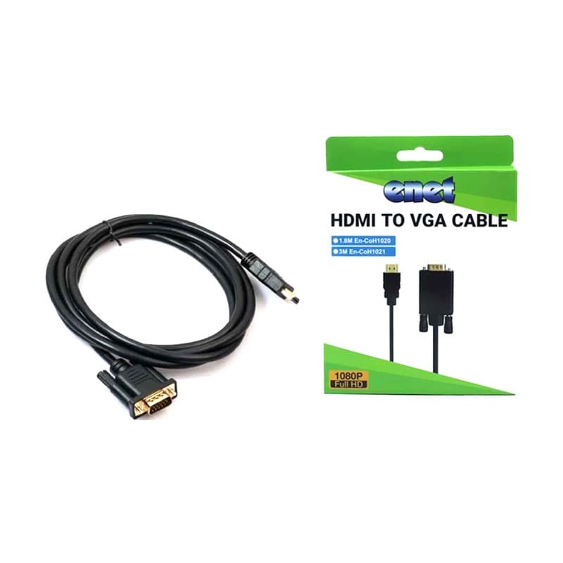 کابل تبدیل HDMI To VGA برند E-Net (قابلیت اتصال به کنسول) به طول 1.8 — تصویر ۷