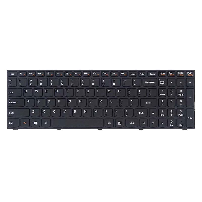 کیبورد استوک لپ تاپ لنوو مدل LENOVO G50-80 | دکمه مشکی با فریم مشکی بدون بک لایت