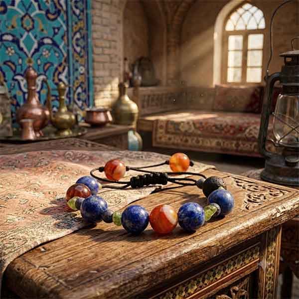 دستبند چند سنگ زنانه ماه تولد مهر — تصویر ۲