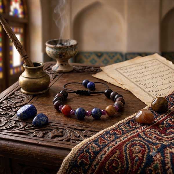 دستبند چند سنگ زنانه ماه تولد دی — تصویر ۲